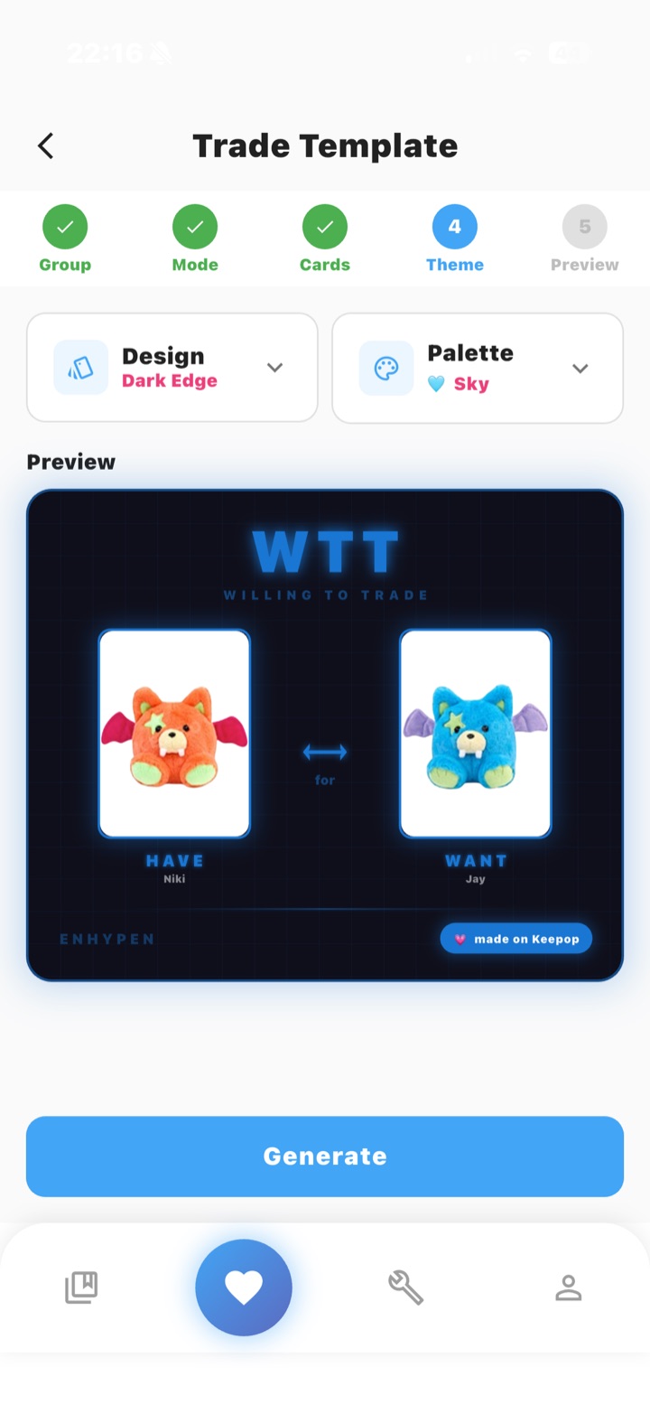 Template: trade list